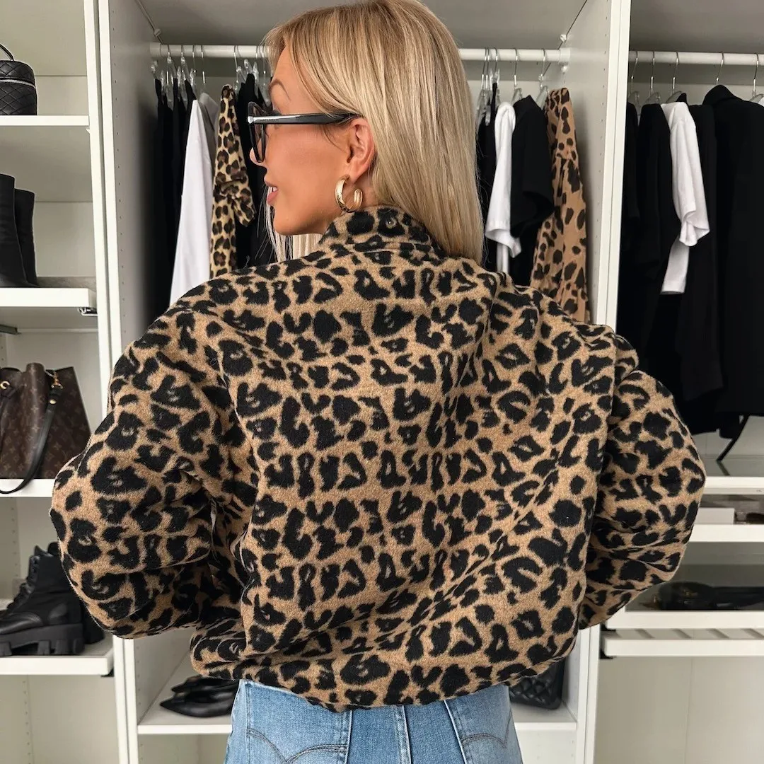 2025 Vintage Babes Leopard Print Jacket Women's New Loose Casual Jacket Design Sense Niche Top