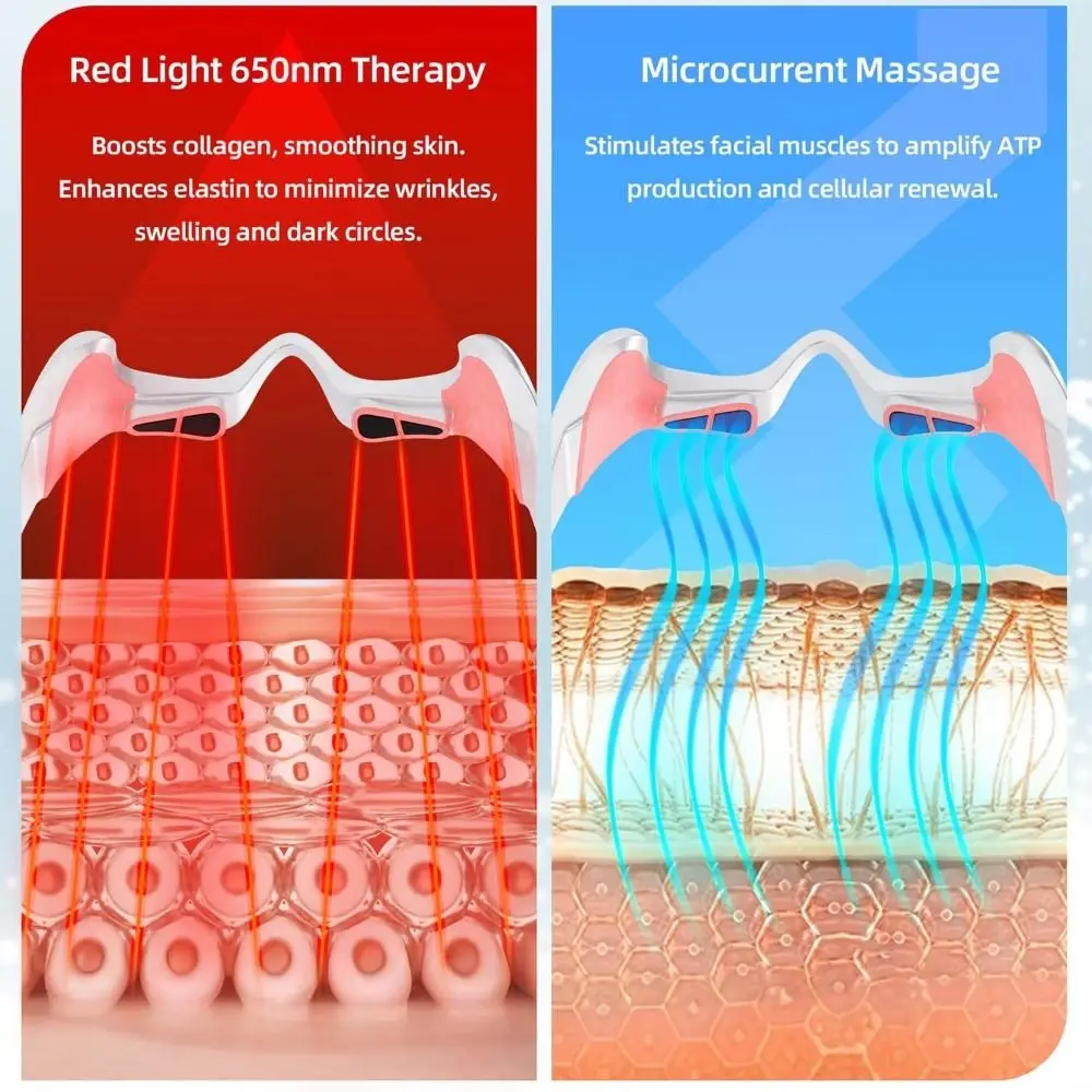 Red Light Eye Massager Micro-Current Electric Massager Eye Care Machine Smooth Fine Line Anti-Aging EMS Eye Relax Skin Care