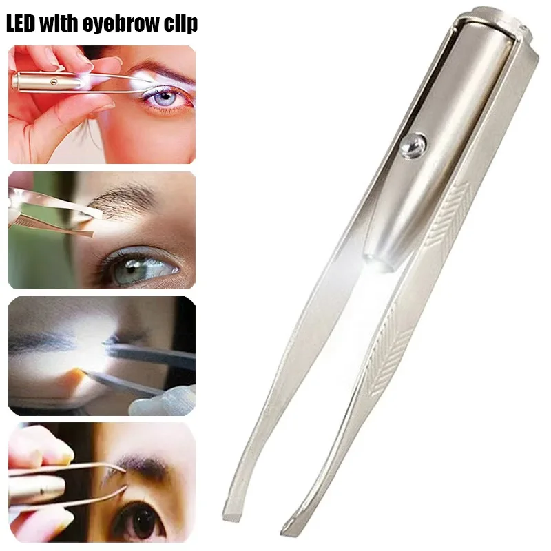 LEDライト付き眉毛ピンセット - プロの眉毛整形と脱毛のための精密照明付き美容ツール