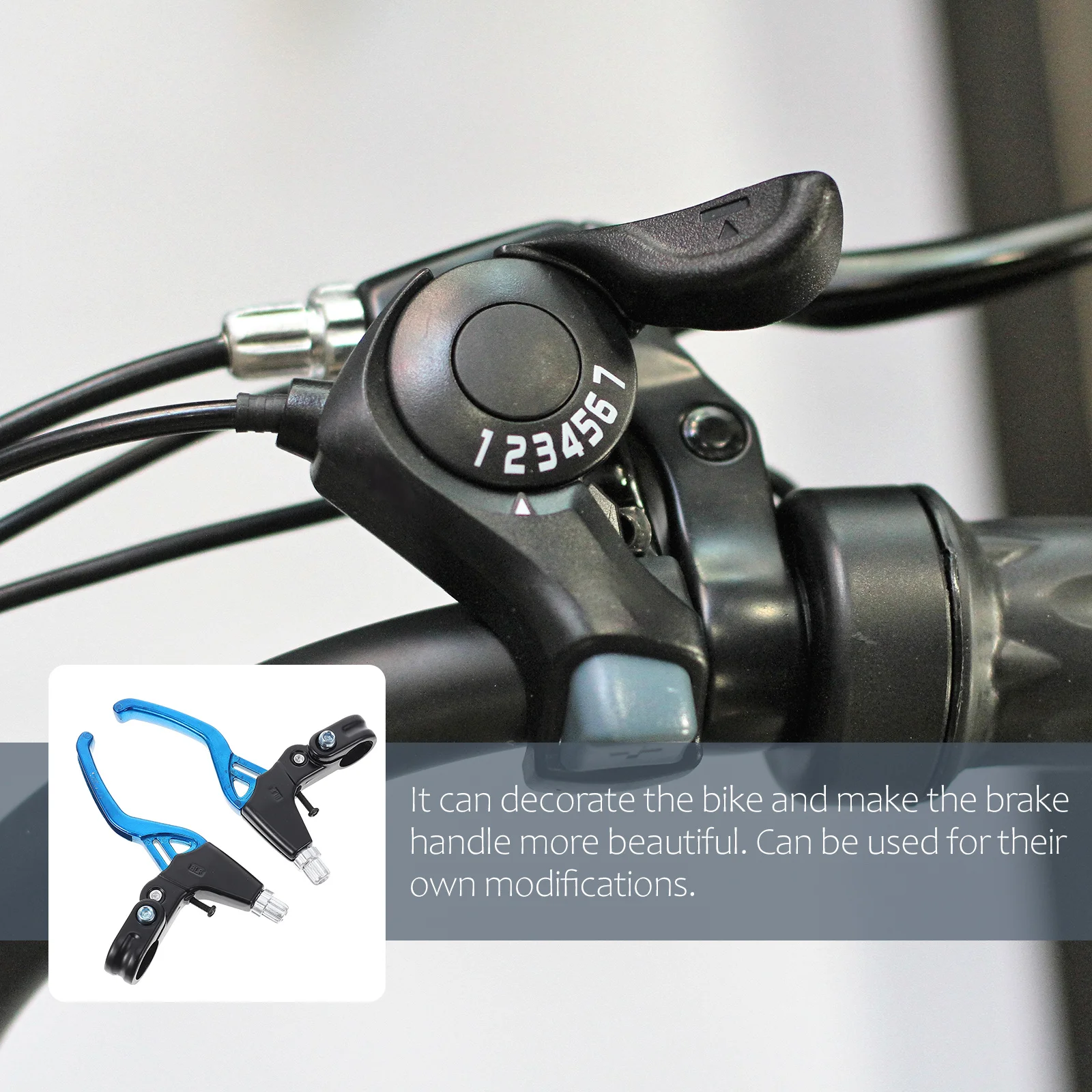 

1Pair Metal Aluminum Brake Levers Smooth Grip Bike Brake Handles Replacement for Mountain Road Folding Bike Safety