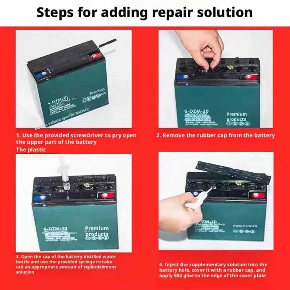 500ML Battery Repair Fluid Solution Lead Acid Batteries Restore Liquid Battery Additive Terminal Cleaner For Truck Car