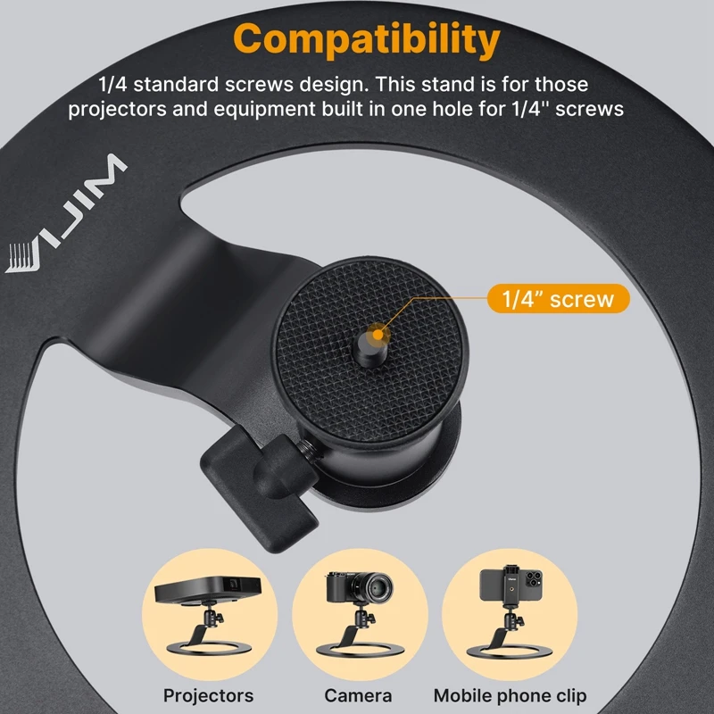 Vijim LT-04 suporte do projetor do desktop do metal suporte do projetor do metal multi-ângulo 360 ° bola ajustável cabeça 1/4 parafuso
