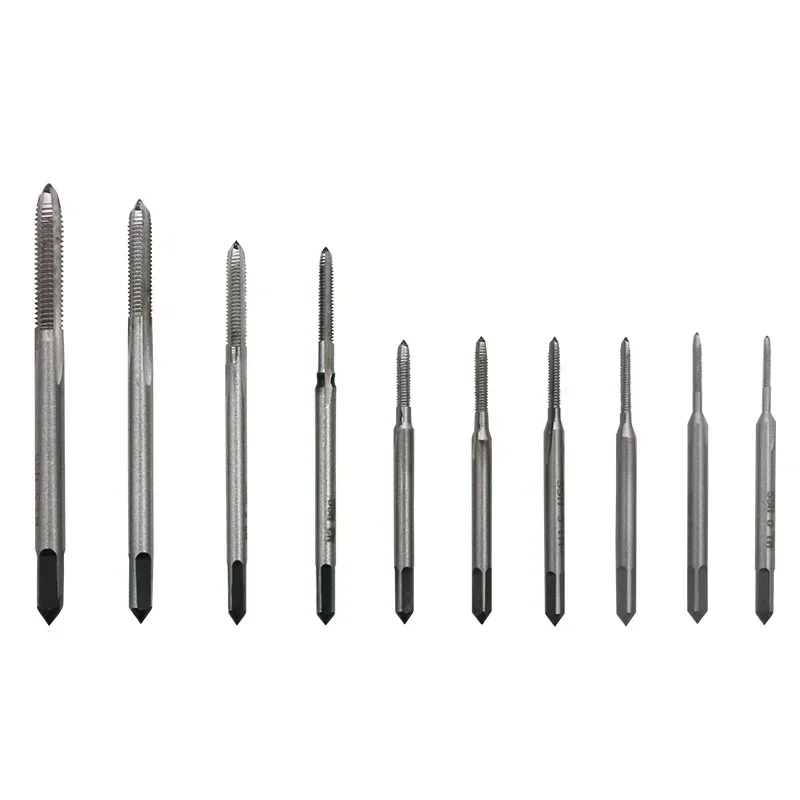 10 ピース/セットハンドツールタップ糸ワイヤータッピング/スレッド/タップ/攻撃M1 M1.2 M1.4 M1.6 M1.7 M1.8 m2 m 2.5 メートル 3 M3.5