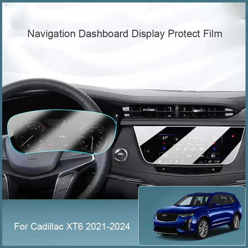 For Cadillac XT6 2021-2024 Car GPS Navigation Screen Protect Tempered Film Auto Dashboard Display TPU Sticker Accessory