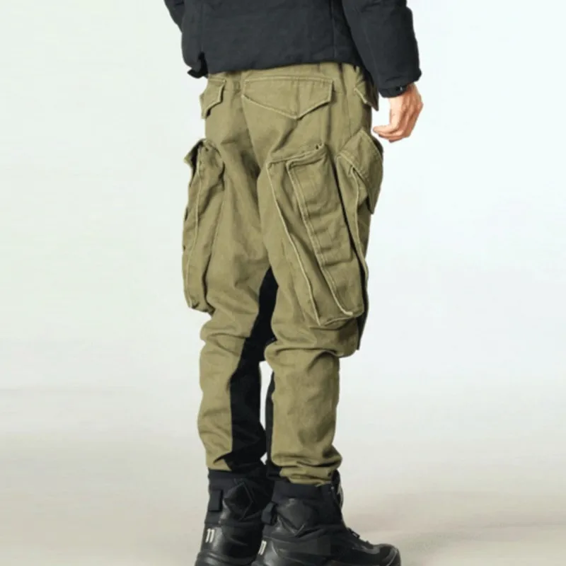 Avant-Garde Style Wasteland Pants Fit Tapered Cargo Multi-Pocket Matchet Casual 3d Cutting