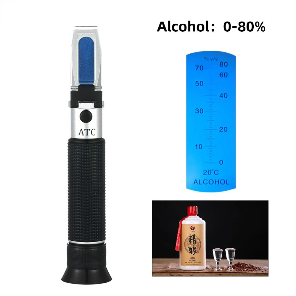 yieryi Handheld 0-80% Alcohol Refractometer for spirits Household liquor brewing refractometer Alcohol Concentration Detector