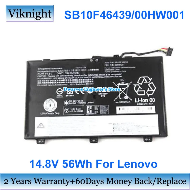 

Оригинальный аккумулятор 14,8 в 3785 мАч 56Wh SB10F46439 00HW001 для Lenovo Thinkpad S3/S5 Touch 20aya05рант Йога 14 20DM003RGE 20DQA00JCD