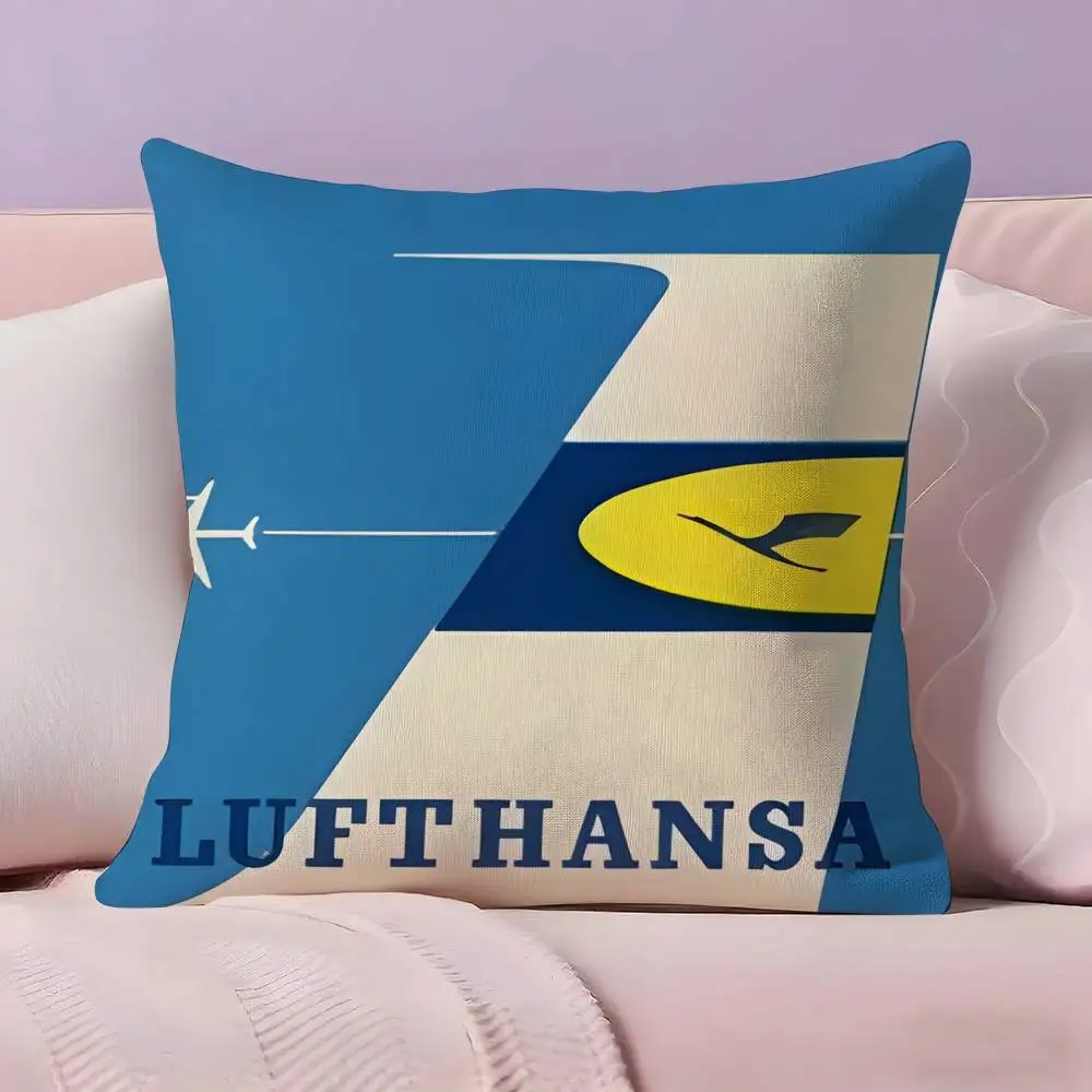Funda de almohada L-Lufthansa German Airlines, funda de almohada, tela ultrasuave y agradable para la piel, nube como comodidad y cremallera oculta