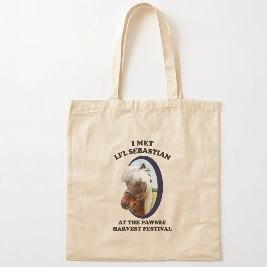 Lil Sebastian Parks and Recreation Tote Bag Reuseable Canvas Fashion Shopping Grocery School Femal Gril Women Person