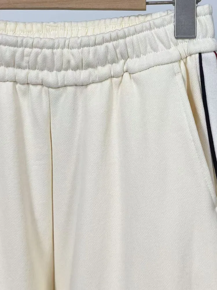 Hochgeschnittene Weite Hose mit Farbblockdesign, Elastischem Bund, Lässige Modehose, Asymmetrisches Design, Lange Hose für den Alltag