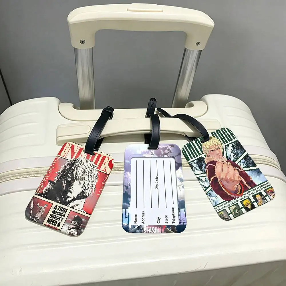 V-Vinland S-Saga PVC Baggage Identification Tag Anti lost Information Card Holder Travel Suitcase Name Tag