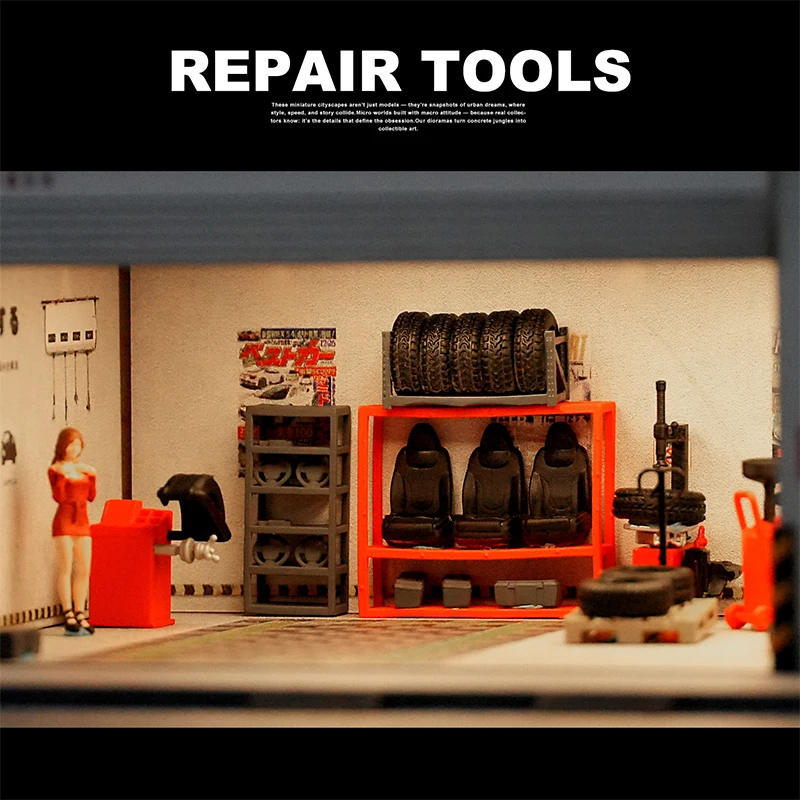 

Коллекционер 1:64, миниатюрная модель сцены, авторемонтный магазин, городское здание, сделай сам, песочный стол, ландшафтный реквизит, украшения