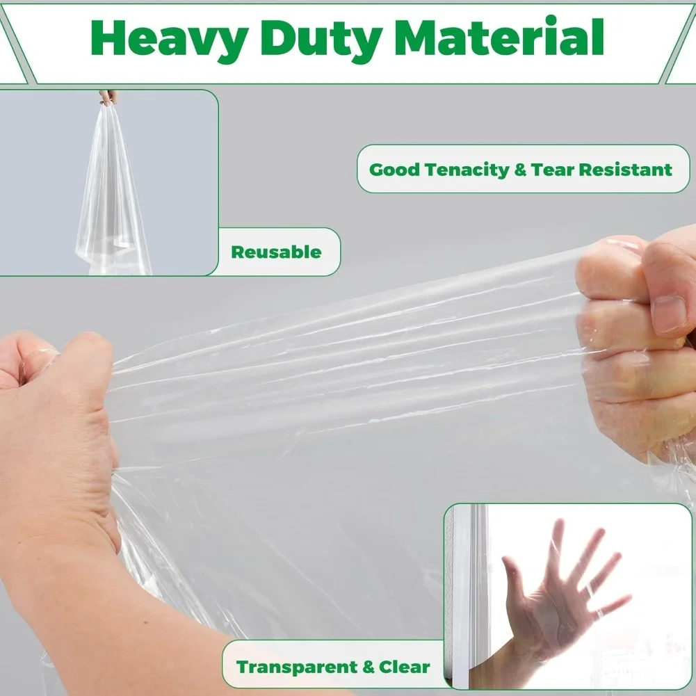 Winter Window Insulation PE Transparent Curtains Attic Insulation Cover Window Insulation Film Waterproof Insulation Cover