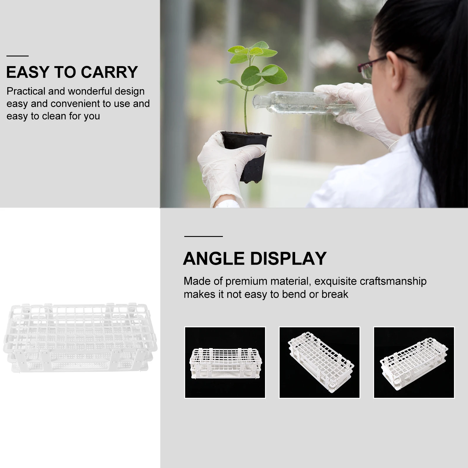 

Test Tube Rack Multifunctional Storage Holder Stand Detachable Tubes Racks Plastic Lab Chemical