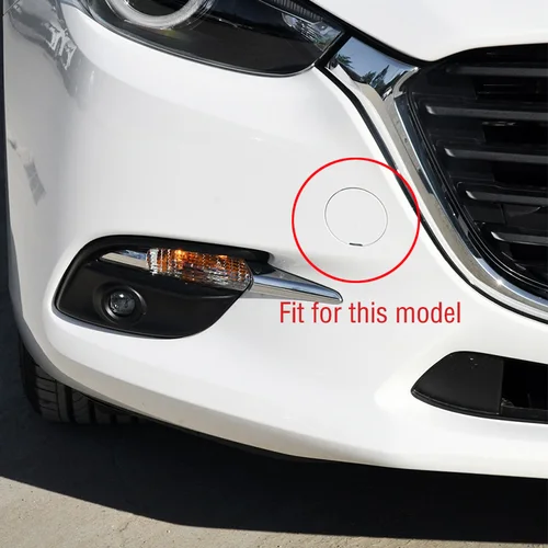 Imagen 2 del producto Tapa de la cubierta del gancho de remolque del parachoques delantero del coche, tapa de ojo de transporte del remolque para Mazda 3 Axela 2017 2018 B63B-50-A11-BB B63B50A11BB