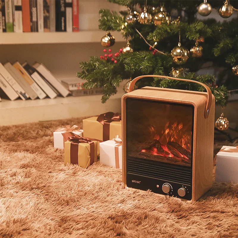 

3D High Simulation Flame Heater Home Bedroom Portable Multi-level Adjustable Electric Fireplace Mobile Small Electric Warmer