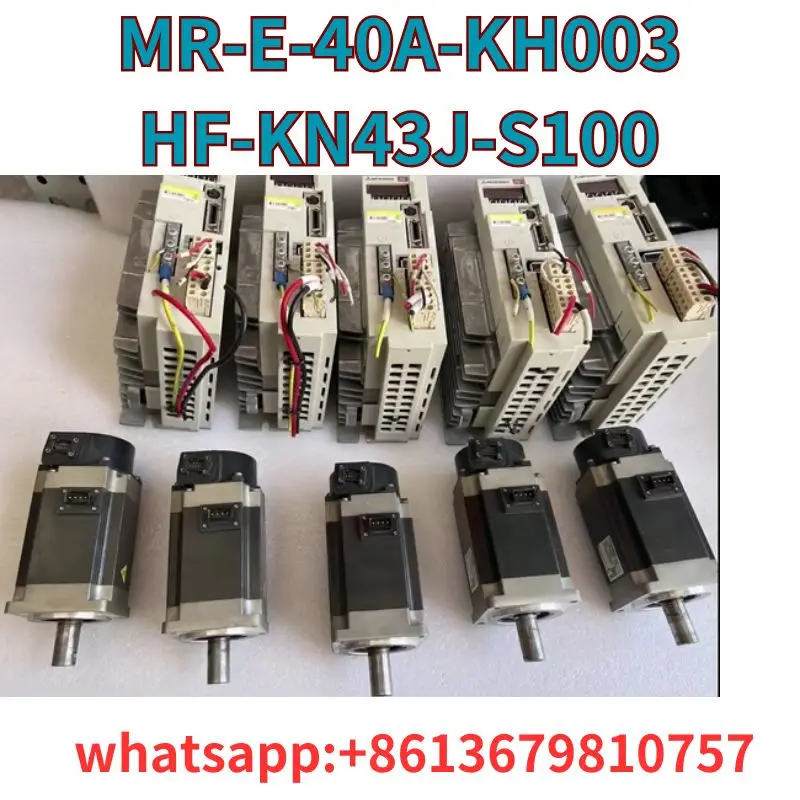 Second hand MR-E-40A-KH003 driver HF-KN43J-S100 servo motor complete set/sold separately, tested in good condition, and shipped