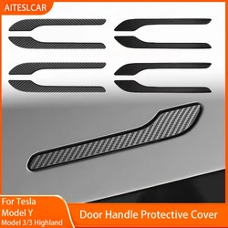 Car Door Handle Wrap Cover Decorative Stickers 4Pcs/Set Anti-scratch For Tesla Model Y/3/3+ Highland 2025 ABS Protector Sticker