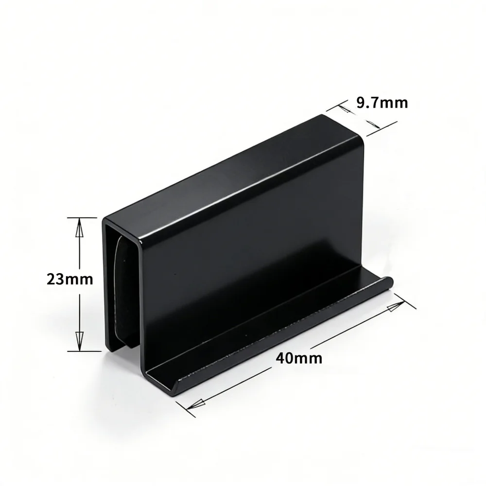 Modern No Drill Glass Clamp Pull Handle For Cabinet Showcase Acrylic Door Steel Replacement Parts Durable Hardware