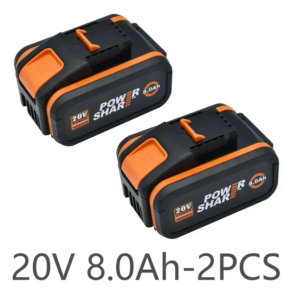 Voor Worx Originele 20V 8.0Ah Lithiumbatterij Oplaadbare WA3553 WA3551 WA3553.1 WA3570 voor Alle WORX Elektrisch en Tuingereedschap
