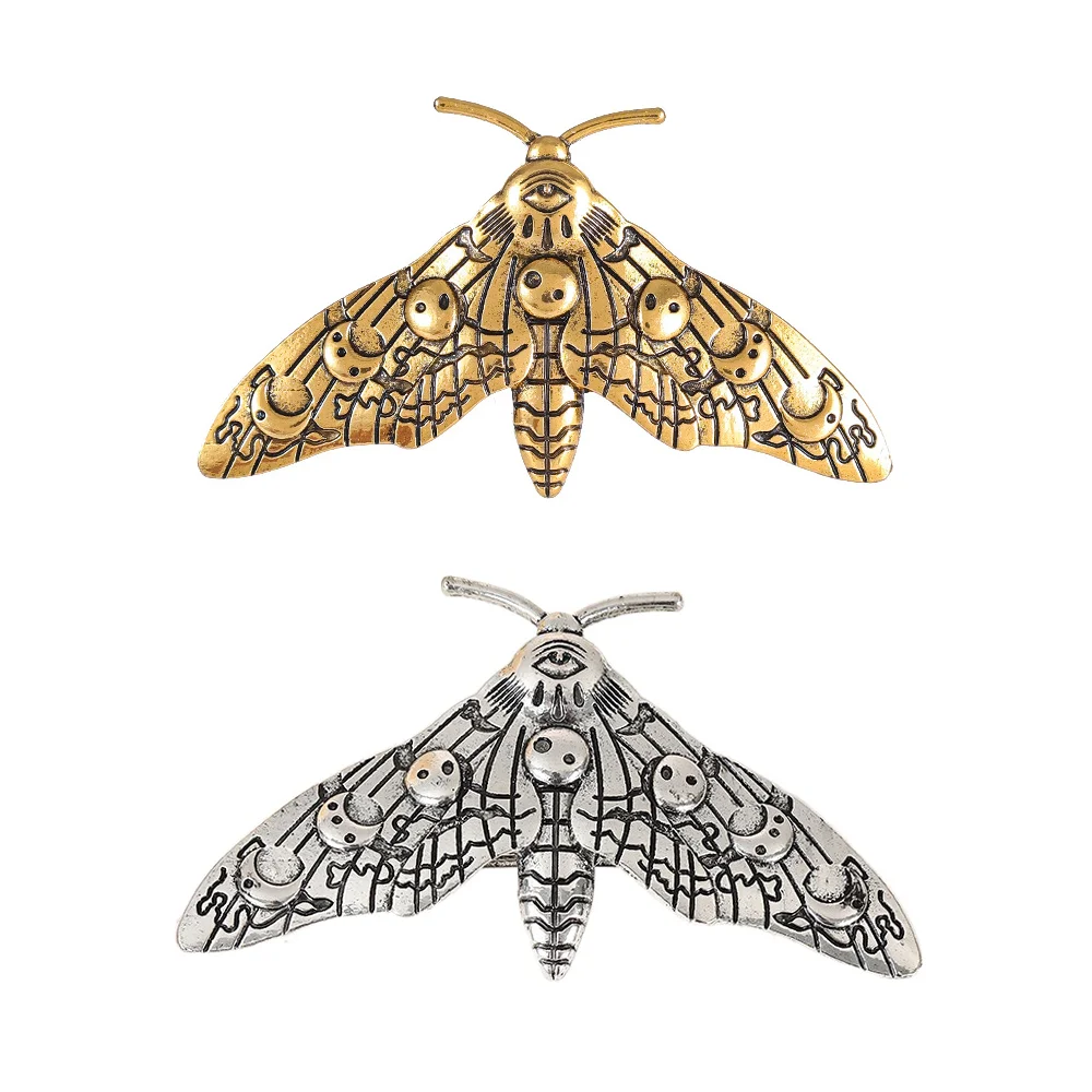 High Quality Alloy Hair Clip Moth Decor Gothic Hair Accessories Vintage 3.31×1.89in Halloween Party Hair Decoration