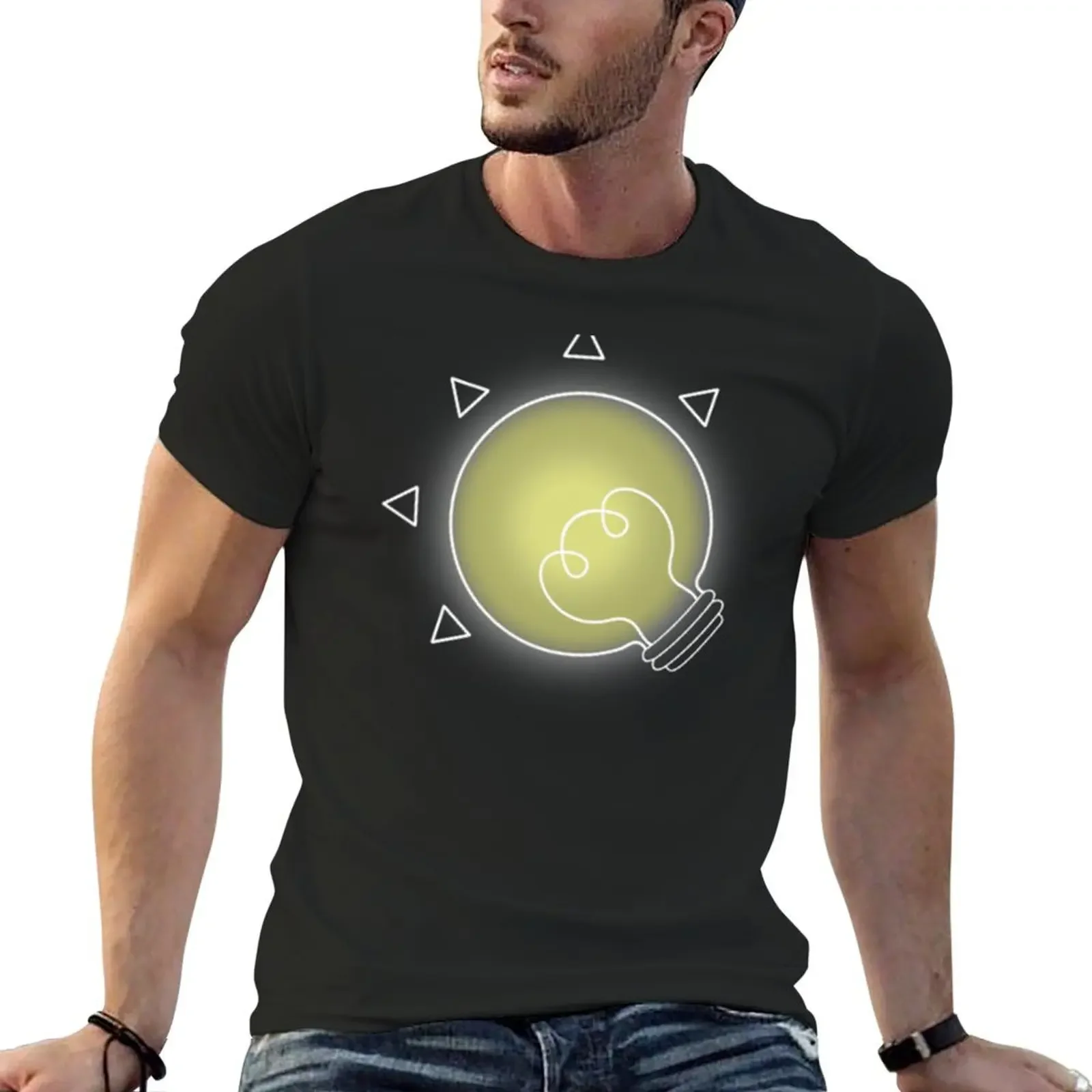 OneShot light bulb T-Shirt korean fashion customizeds graphics designer shirts men clothing