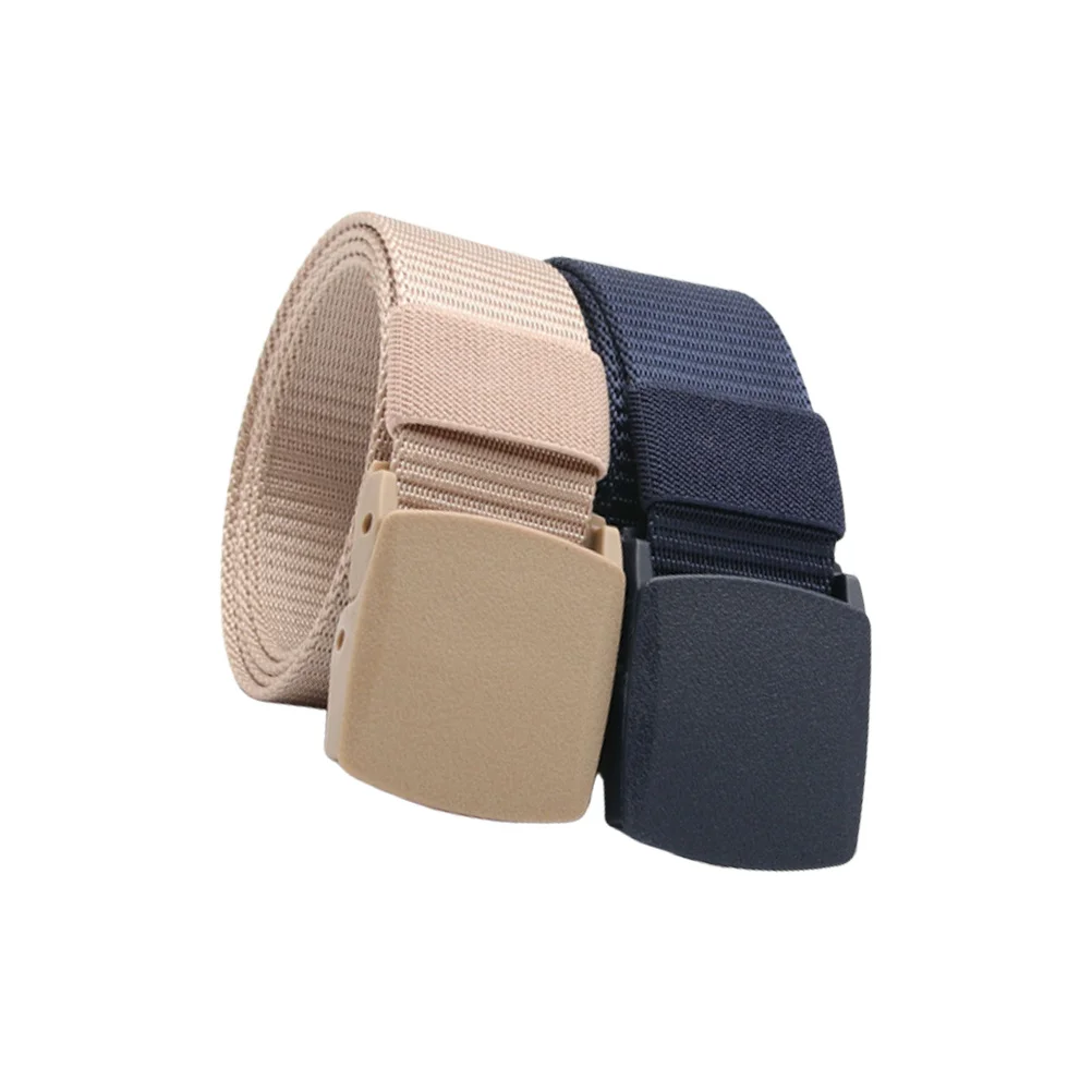 

2Pcs Nylon Waist Belt Plastic Buckle Adjustable Lightweight Durable Breathable Waistband for Students