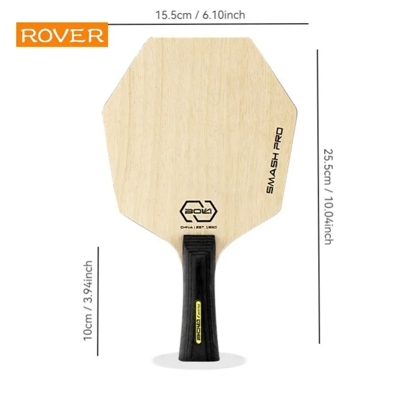 Plaque de base de batte de tennis de table hexagonale, plus grande zone de frappe, lame en bois pur, pagaie professionnelle pour l\'entraînement, les