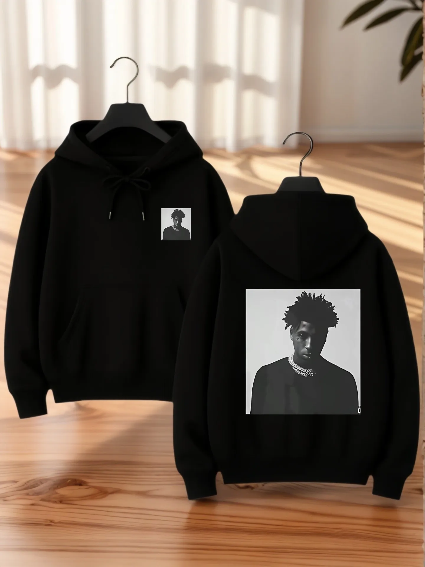 Sudadera con capucha gráfica para mujer, diseño estético con estampado de peces, uso diario informal, tela suave, para hombres jóvenes