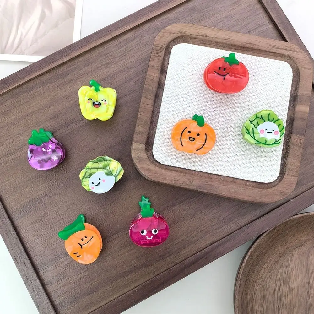 Cartoon Acetate Simulation Fruit Hair Clip Small Grab Clip Headwear Mini Hair Claw Vegetable Series Barrette Small Hairpin Girls