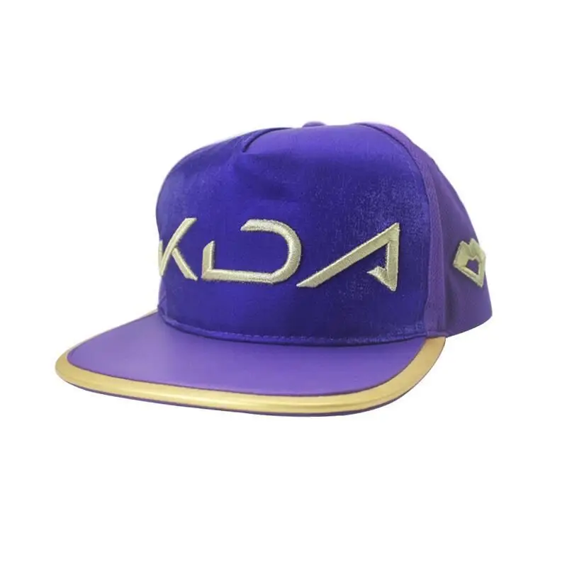 The Rogue Assassin Akali KDA Cosplay Embroidery Snapback Hat Purple Baseball Cap