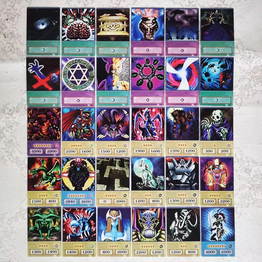 Yu-Gi-Oh Anime Cards Blue Eyes Dark Magician Exodia Obelisk Slifer Ra Yugioh DM 100pcs carta fai da te regalo di natale per bambini