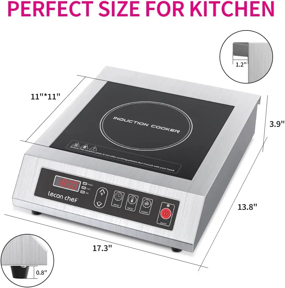 Induction Cooktop Induction Cooker Stainless Steel Commercial Grade Countertop Induction Cooker Portable Electric Burn