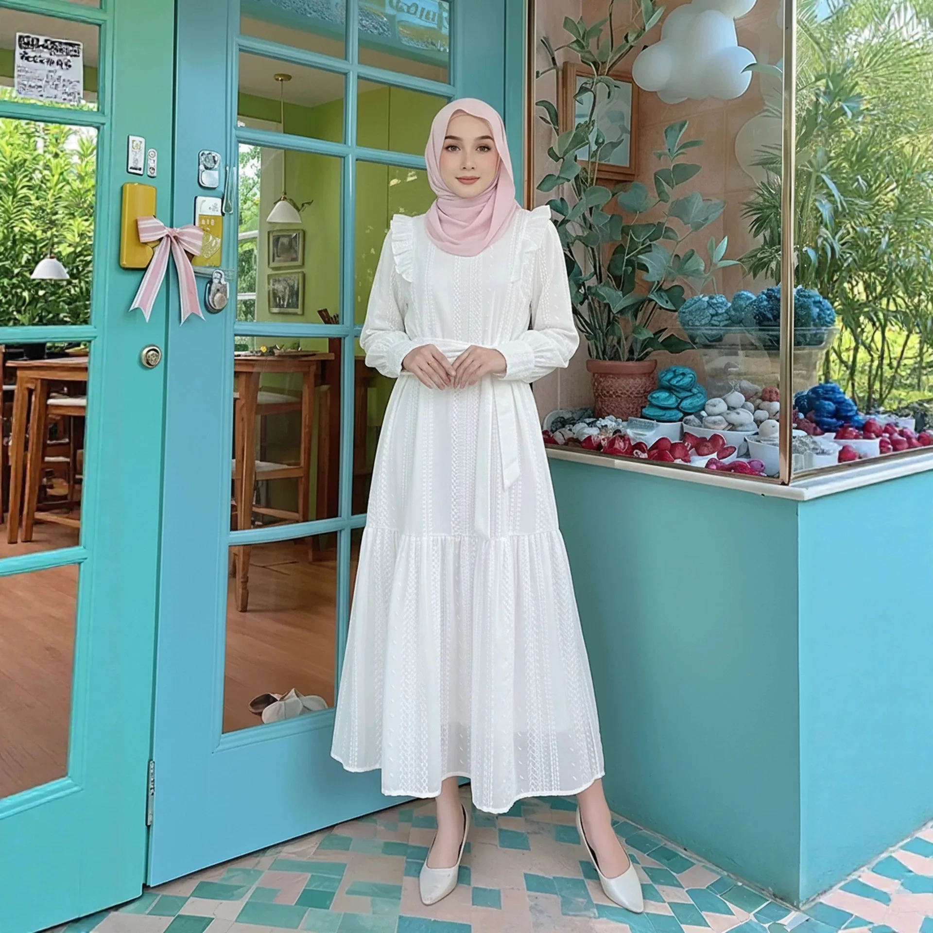 Embroidery In Indonesia - Muslim Dubai Malaysia Indonesia women's mid