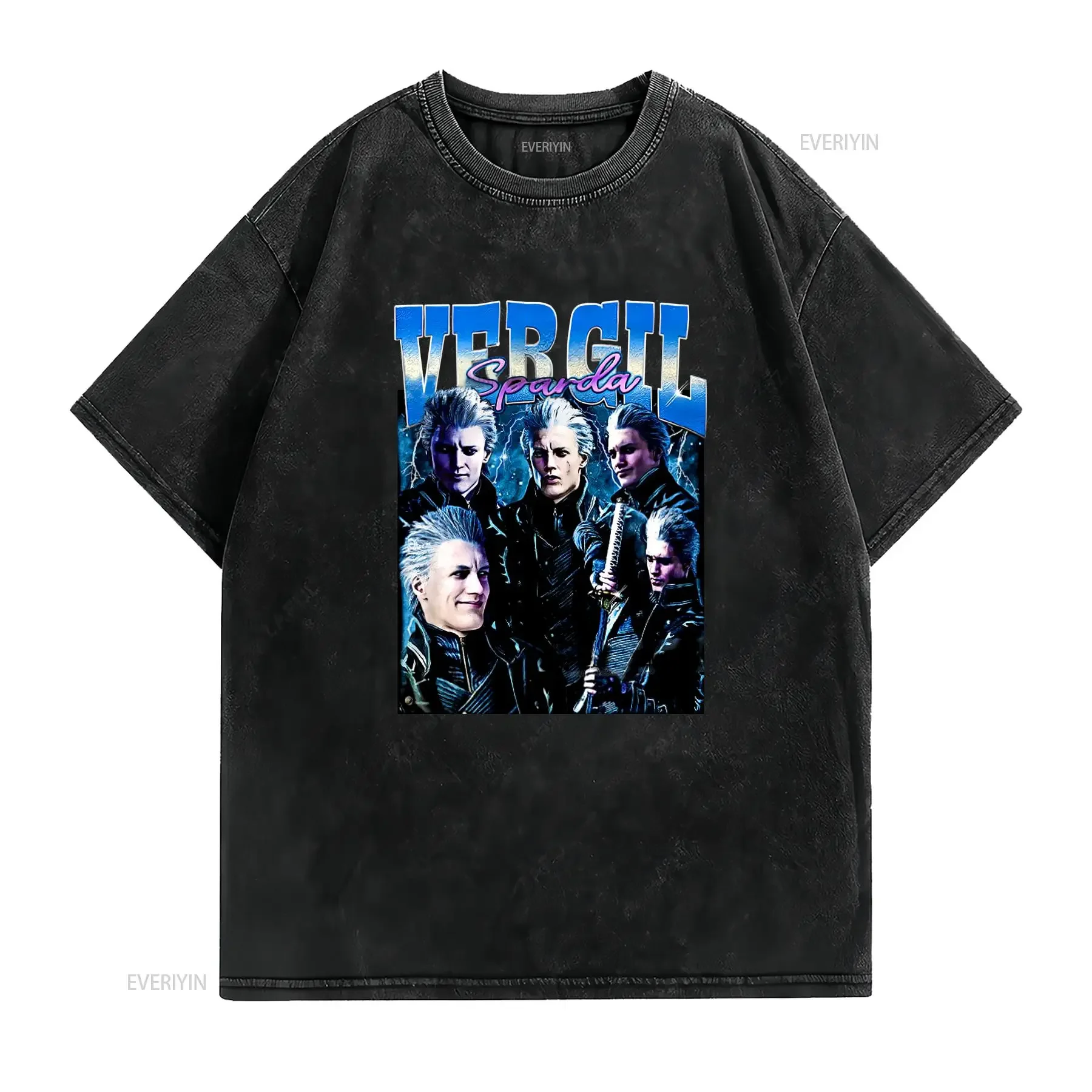 VERGIL T Shirt long or short sleeves vintage Washed homme Top For Everyday Wear Stylish Unisex Breathable Versatile Soft