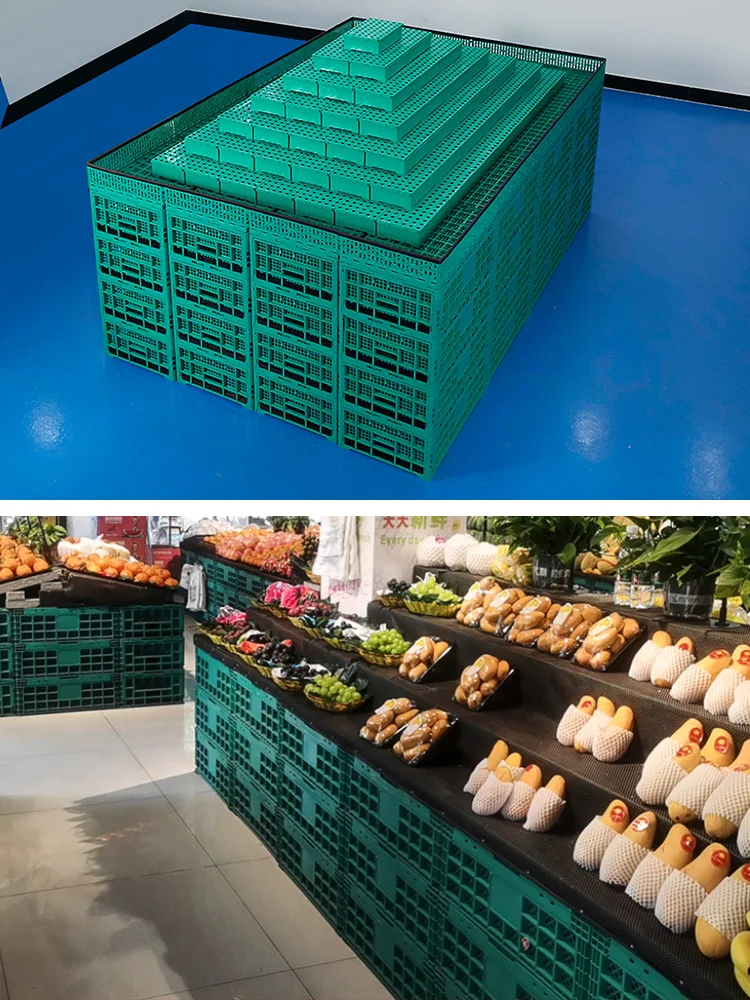 Thickened Plastic Fruit Display Basket Stackable Grocery Store Shelf Organizer Vegetable Storage Container Bedroom Office