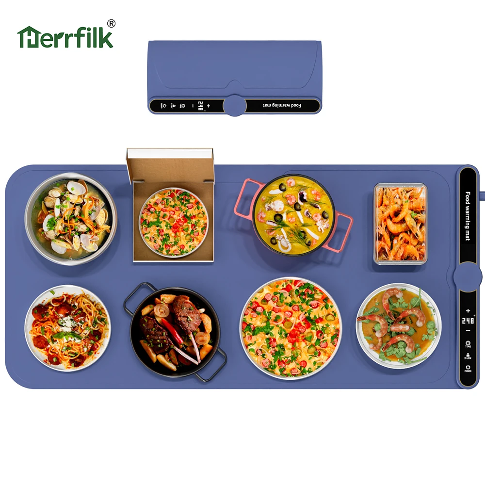

Herrfilk Adjustable Temperature Anti-Slip Electric Warming Tray Food Warmer Pad Heating Tray Mat Silicone Food Warming Mat