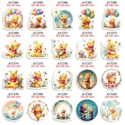 Disney Winnie Pooh Bear Cartoon Acrylic Planar Resin Flatbacks for Hairbows DIY Materials 30Pcs/lot