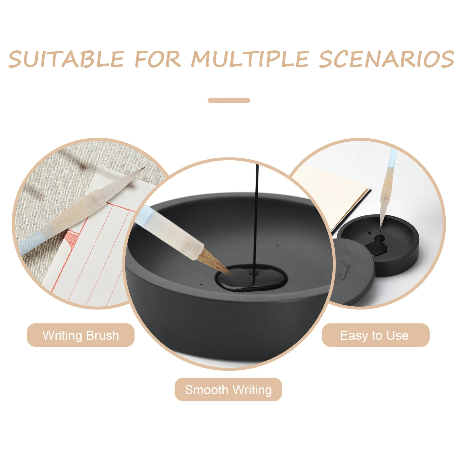 

2Pcs Chinese Calligraphy Brush Pen Versatile Tool for Calligraphy Writing and Artistic Creation Ink Brushes Ink Brush