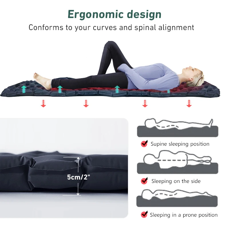 Ultralight Inflatable Camping Sleeping Pad Portable Outdoor Air Mattress Waterproof Sleeping Mat for Travel Hiking Backpacking