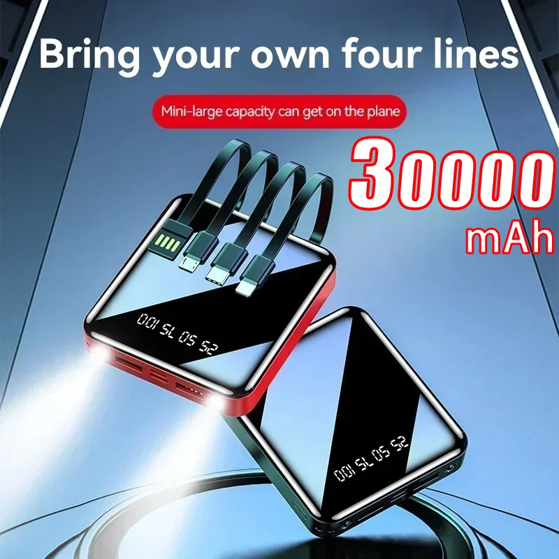 30000 mAh Mini Power Bank Tragbare Schnelle Aufladen PowerBank 30000 Dual USB PoverBank Externe Batterie Ladegerät für Xiaomi Mi iPhone
