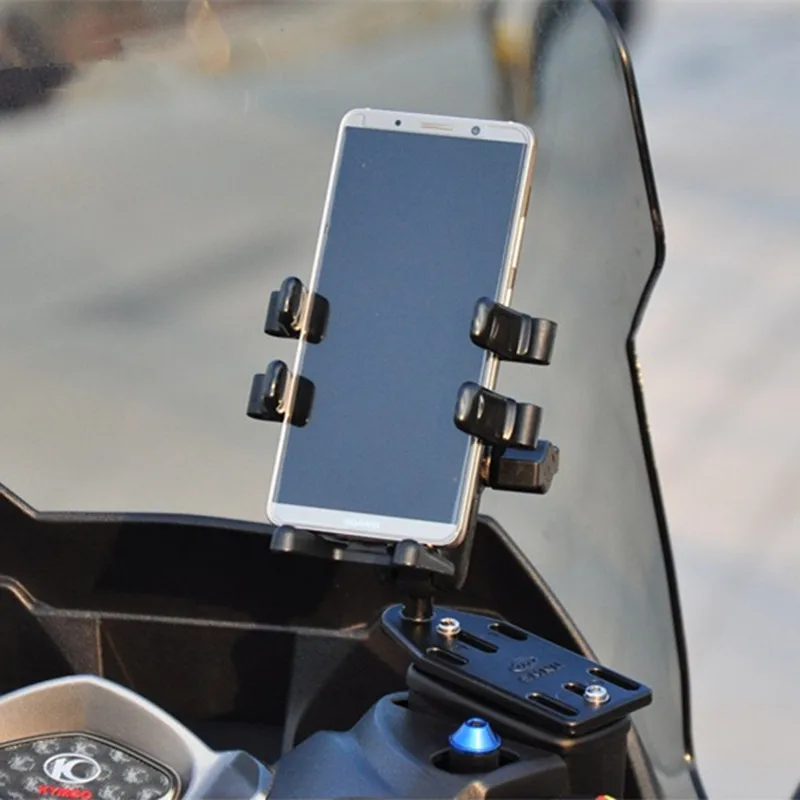 

1 inch ball motorcycle pump mount base+Double Socket Arm +Cell Phone Mount Holder Stand for 4-5.5 inch Smart Phones and GPS