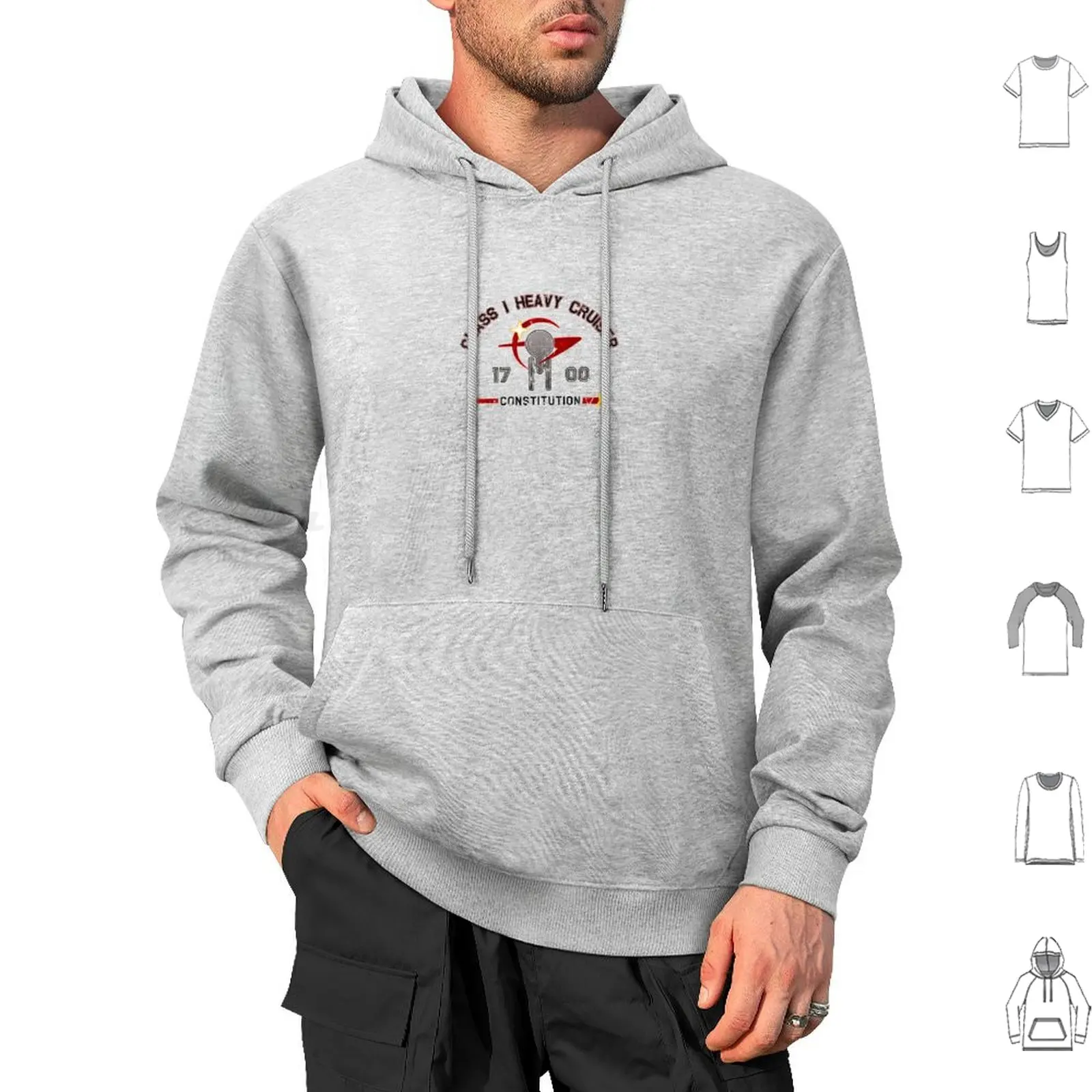 

Heavy Class Cruiser Front-Light Hoodie cotton Long Sleeve Star Constitution Uss Ncc Fleet Shipyard Vintage 1701