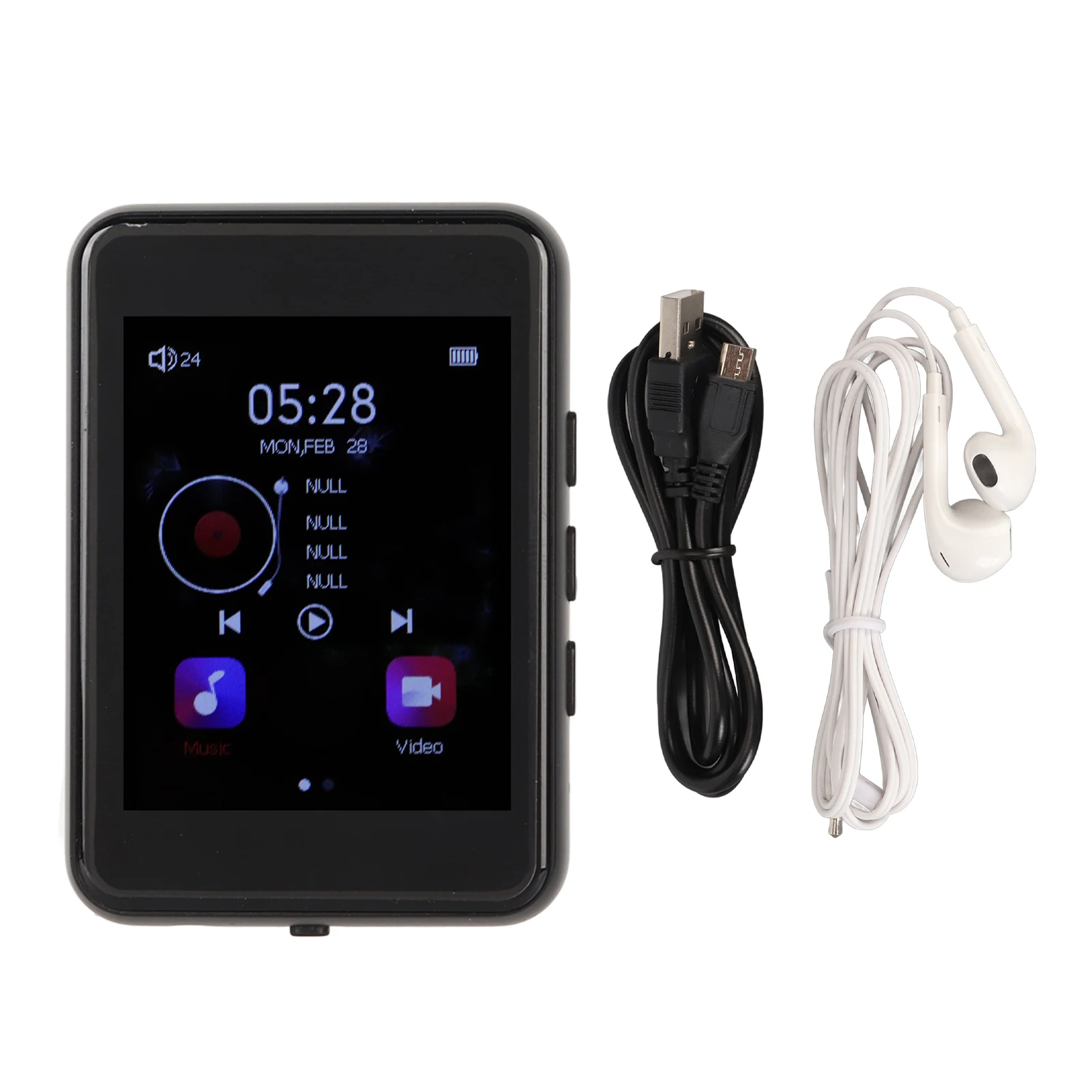 مشغل MP3 بلوتوث 5.0 كتاب كهربائي مشغل MP5 2.4 بوصة HD شاشة منبه للحد من الضوضاء لتشغيل اللياقة البدنية