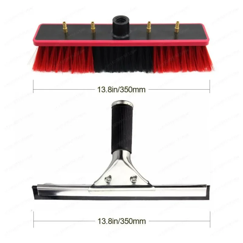 Water-Fed Pole Solar Panel Cleaning Brush, Telescopic Window Cleaning Kit with Soft Bristle Brush Head