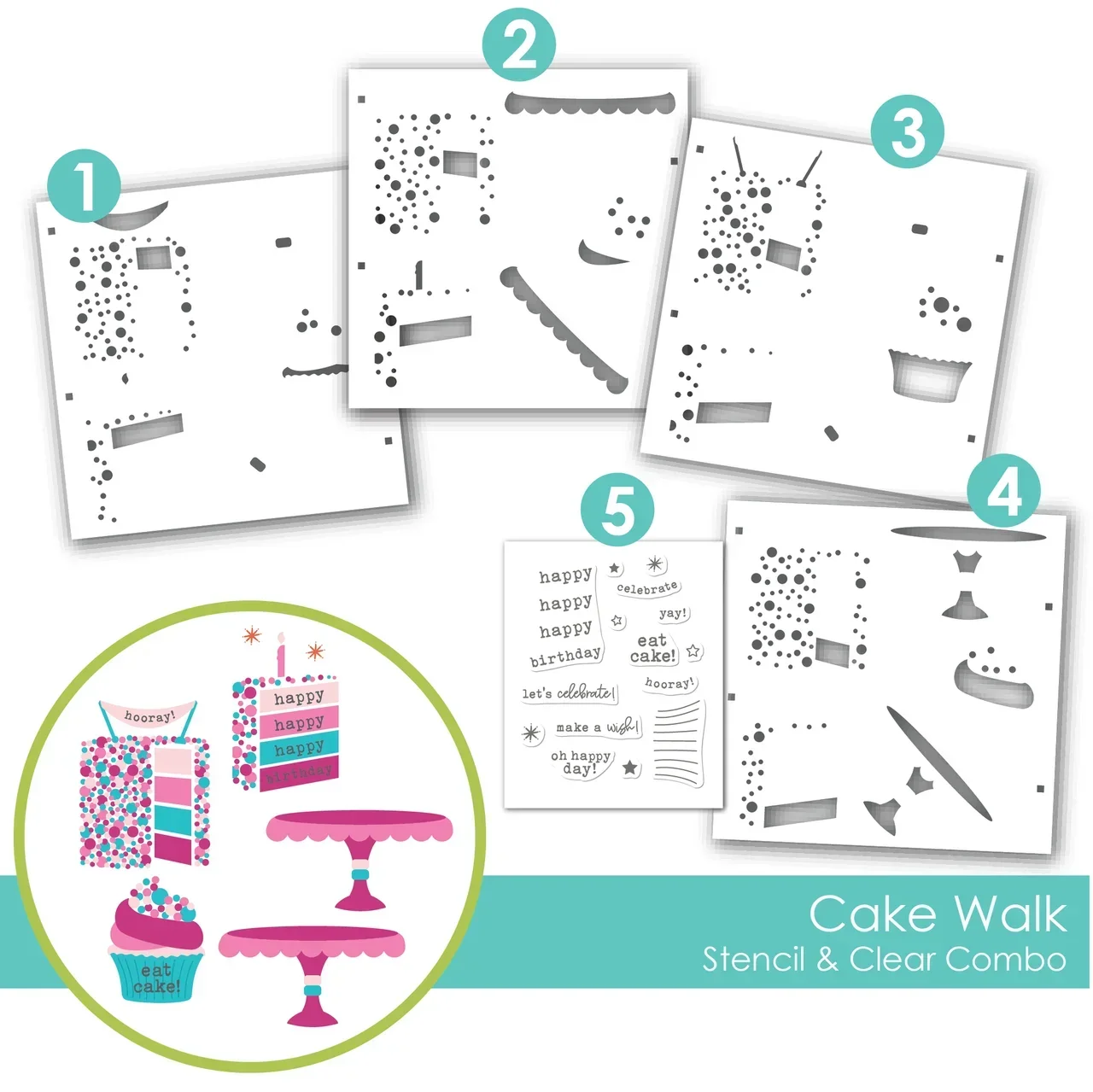 Troqueles y sellos de corte de Metal CAKE WALK & CLEAR COMBO para plantilla de álbum de recortes, molde en relieve, manualidades de tarjetas de papel DIY