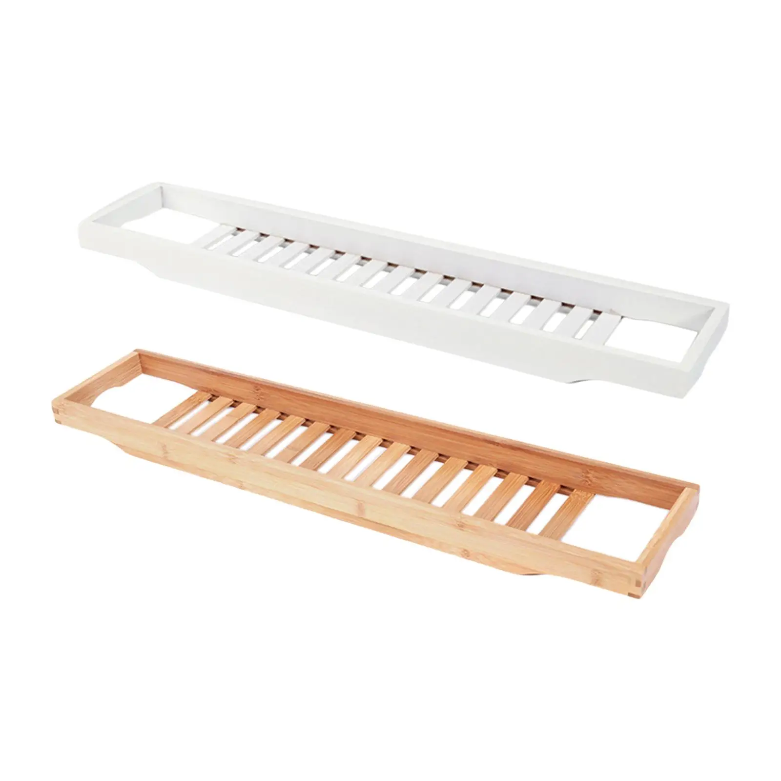 Bamboo Wooden Bathtub Caddy Tray Bath Book Holder Goblet Glass Tray 70cm