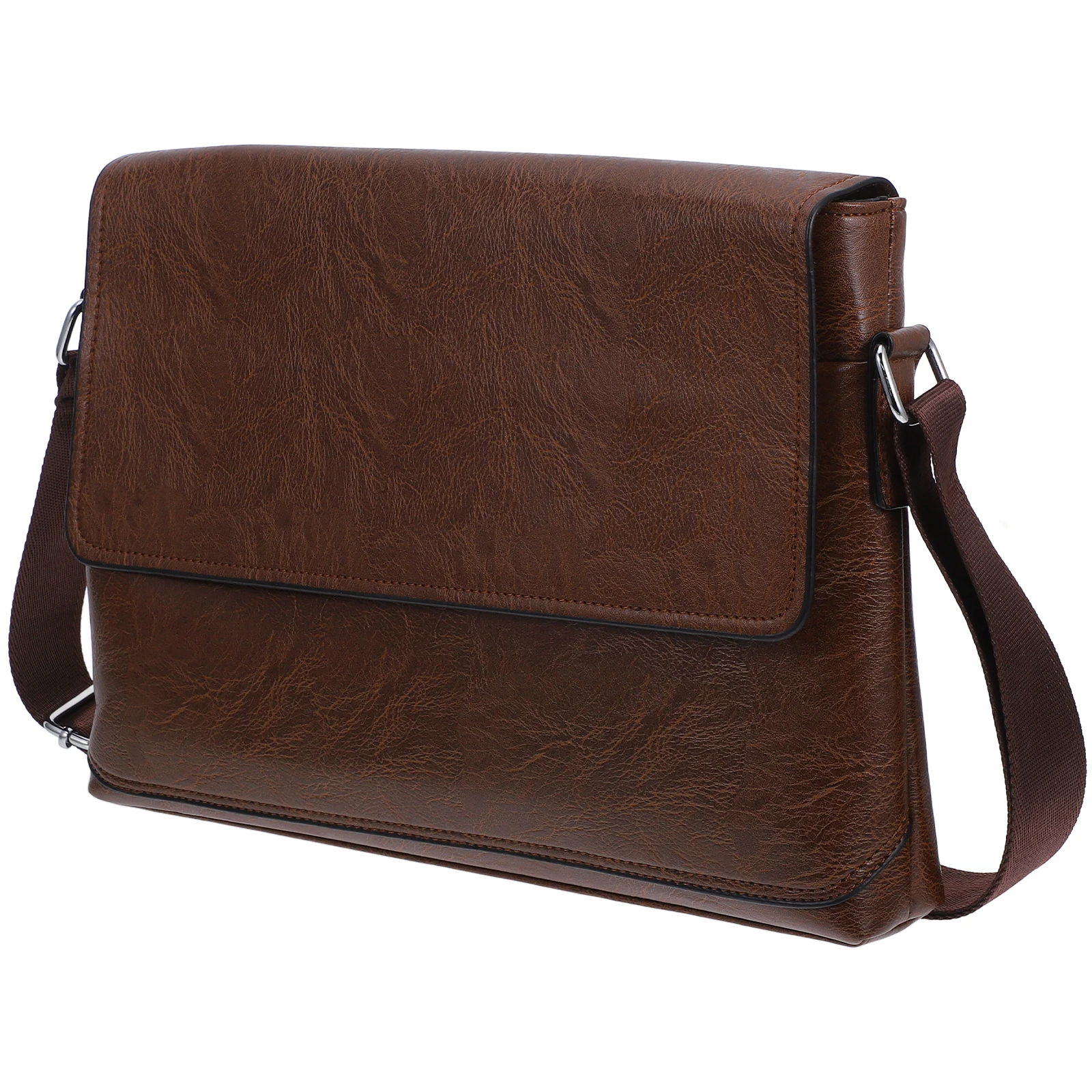 

Crossbody Bag for Men Light Brown Man Briefcase Business Shoulder Bag Single Strap Storage Wallet Key Phone