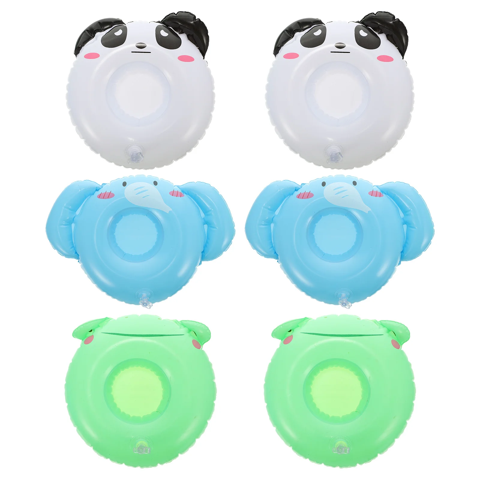 6 قطع حامل أكواب قابل للنفخ من مادة PVC الممتازة على شكل حيوان للمشروبات العائمة لحمام السباحة والشاطئ والسباحة المائية #4