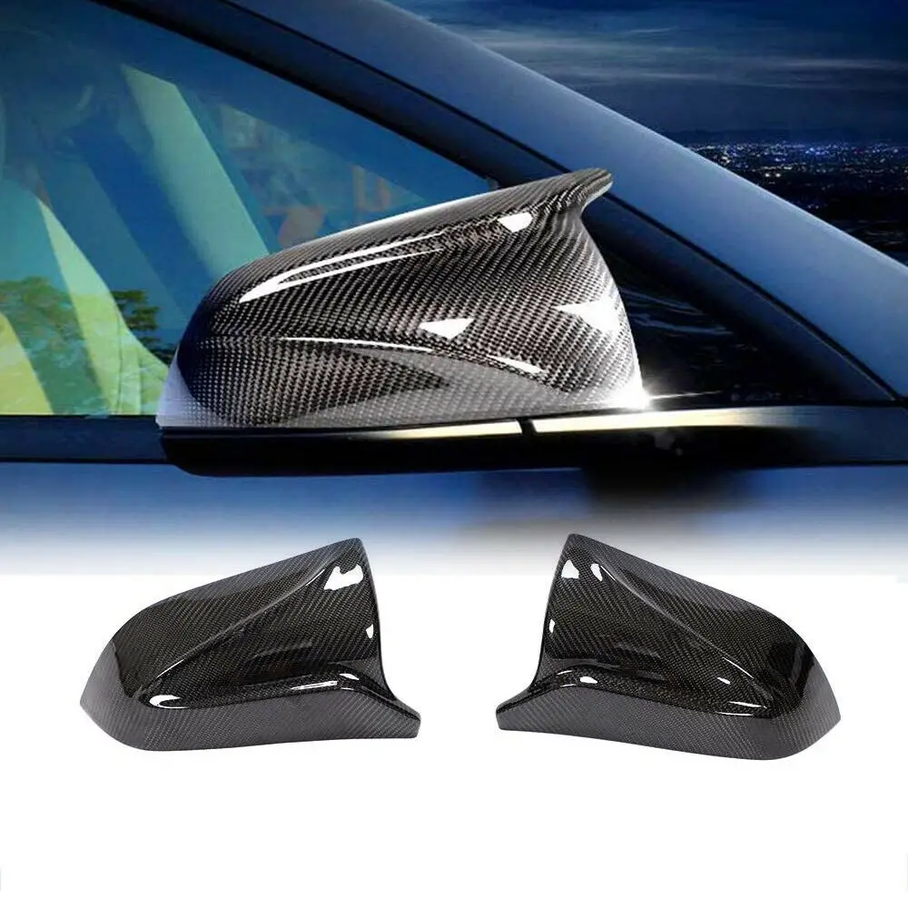 

2x Carbon Fiber Car Side Rear View Mirror Cover Cap For Tesla Model 3 2017 - 2022 Replacement